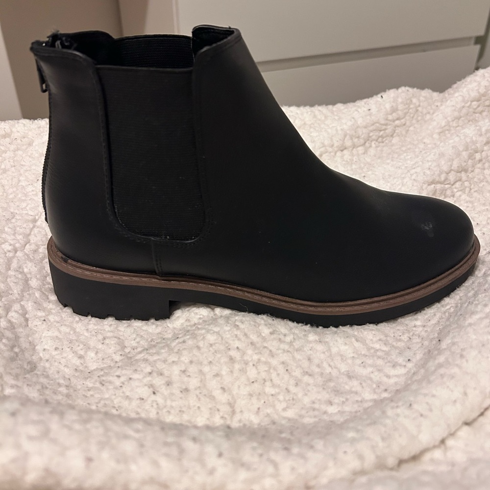 Faux Leather Ankle Boots